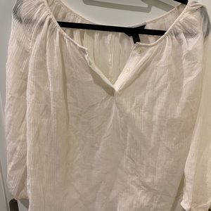 J Crew gauzy peasant blouse.